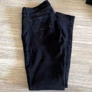 7 for All Mankind Rich Black Skinny Jeans